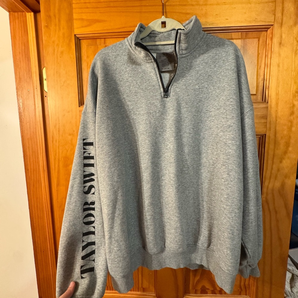 NEW Eras Tour TTDP Grey Quarter Zip Sweatshirt Taylor Swift XL